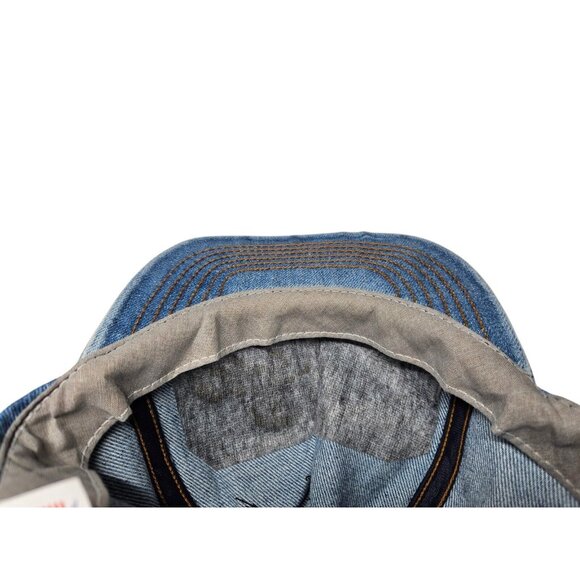 Vintage Mustang Engineering Denim Hat Embossed Strapback Blue Oil & Gas - Picture 10 of 10